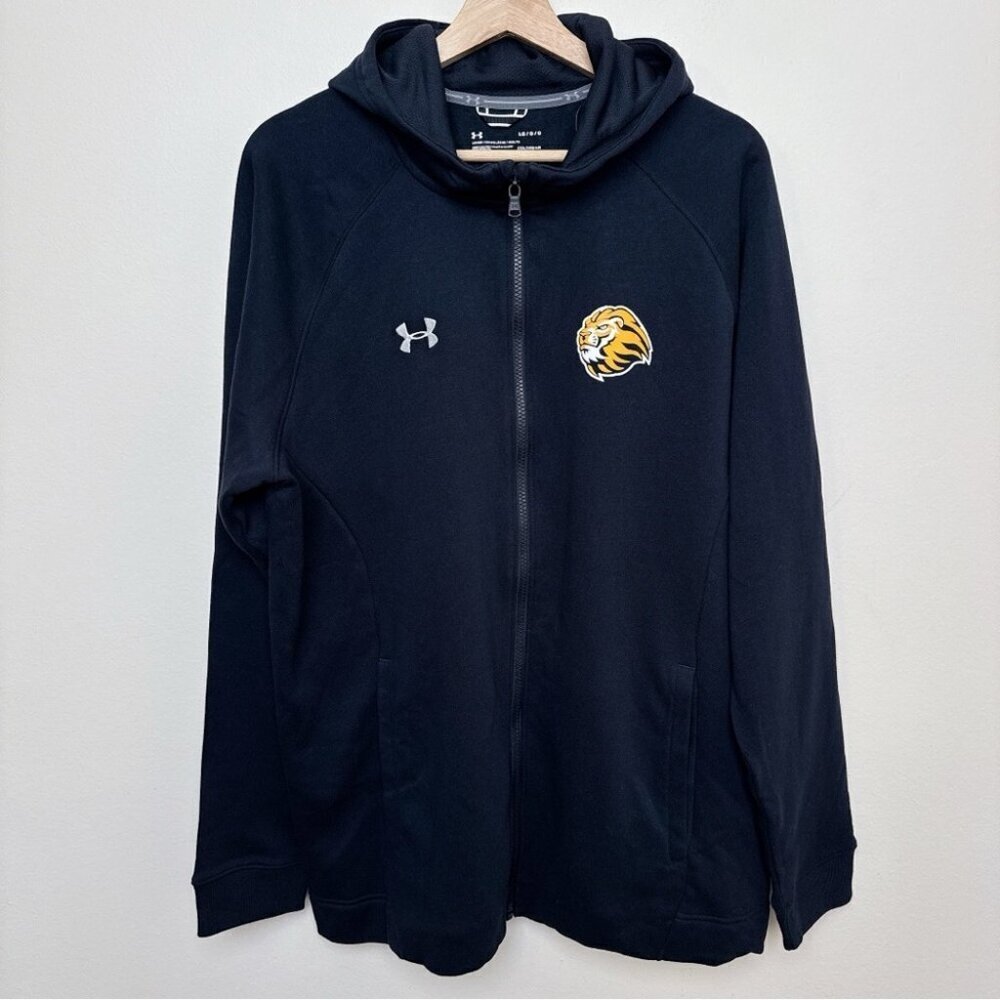 Under Armour Mens Large Cold Gear Hooded Full Zip Micro Fleece Liner Jacket